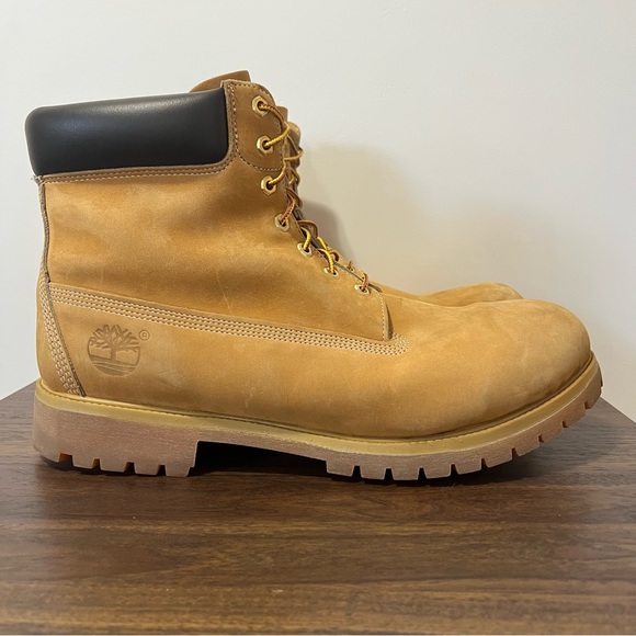 Timberland Men's 6-Inch Premium Waterproof Boot 10061 Wheat Nubuck Size 17 - Picture 4 of 12